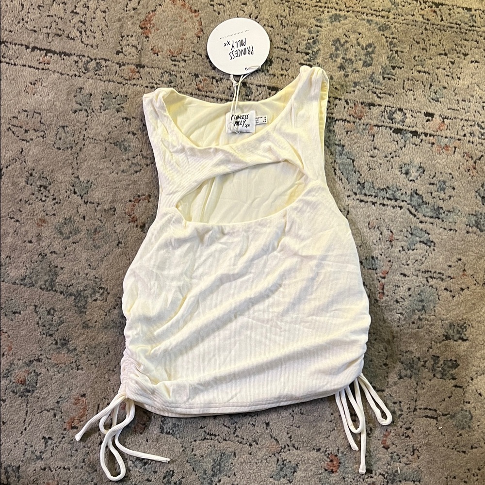 Princess Polly Cream Cutout Tank Top